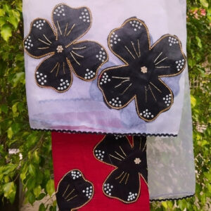 Designer Organza Mekhela Sador (Applique Work)