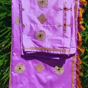 Designer Mix Paat Mekhela Sador (Applique Work, Ready to wear)