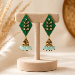 Jayaska Handmade Fabric Jhumka Earring