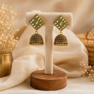 Handmade Traditional Kundan Jhumka Earrings for Women